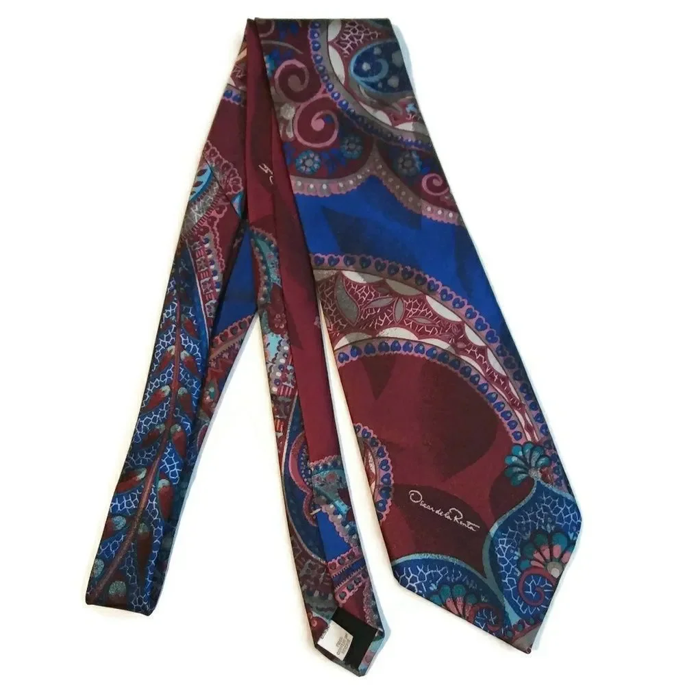 OSCAR DE LA RENTA‎ Vintage Mens Neck Tie